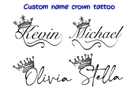 crown and name tattoo designs